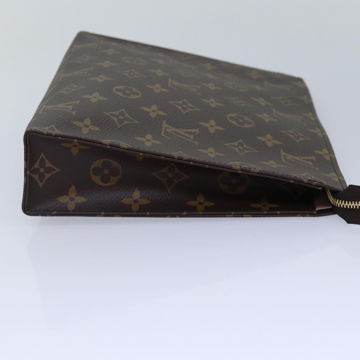 Louis Vuitton Poche Toilette, Brown, Canvas, clutch