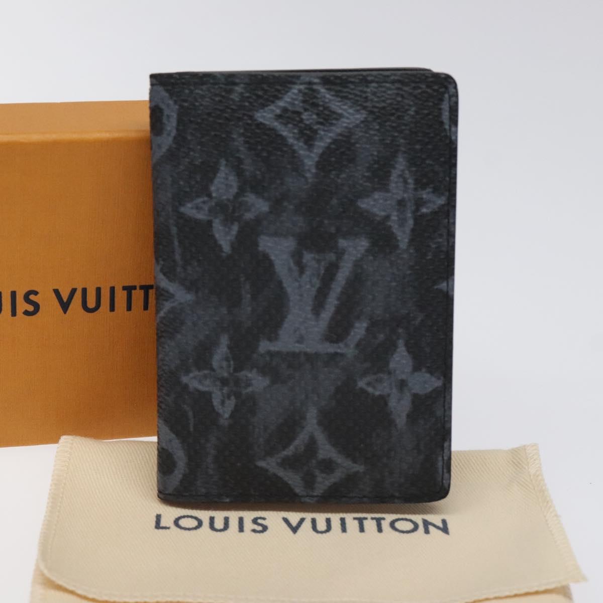 Louis Vuitton Pocket Organizer, Black, Canvas, wallet