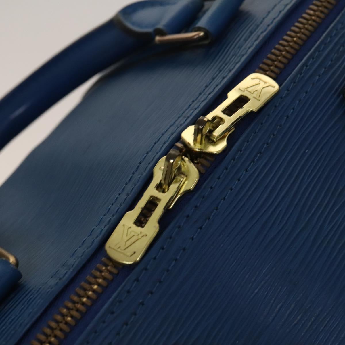 Louis Vuitton Keepall 55, Blue, Leather, travel
