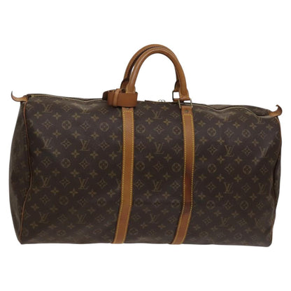 Louis Vuitton Keepall 55, Brown, Canvas, travel