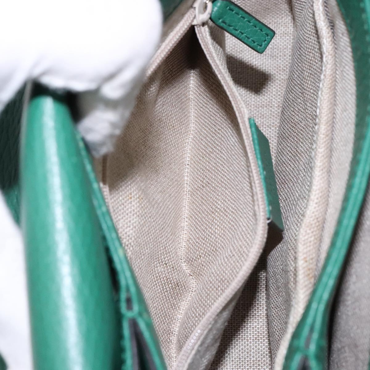 Gucci Interlocking G, Green, Leather, shoulder