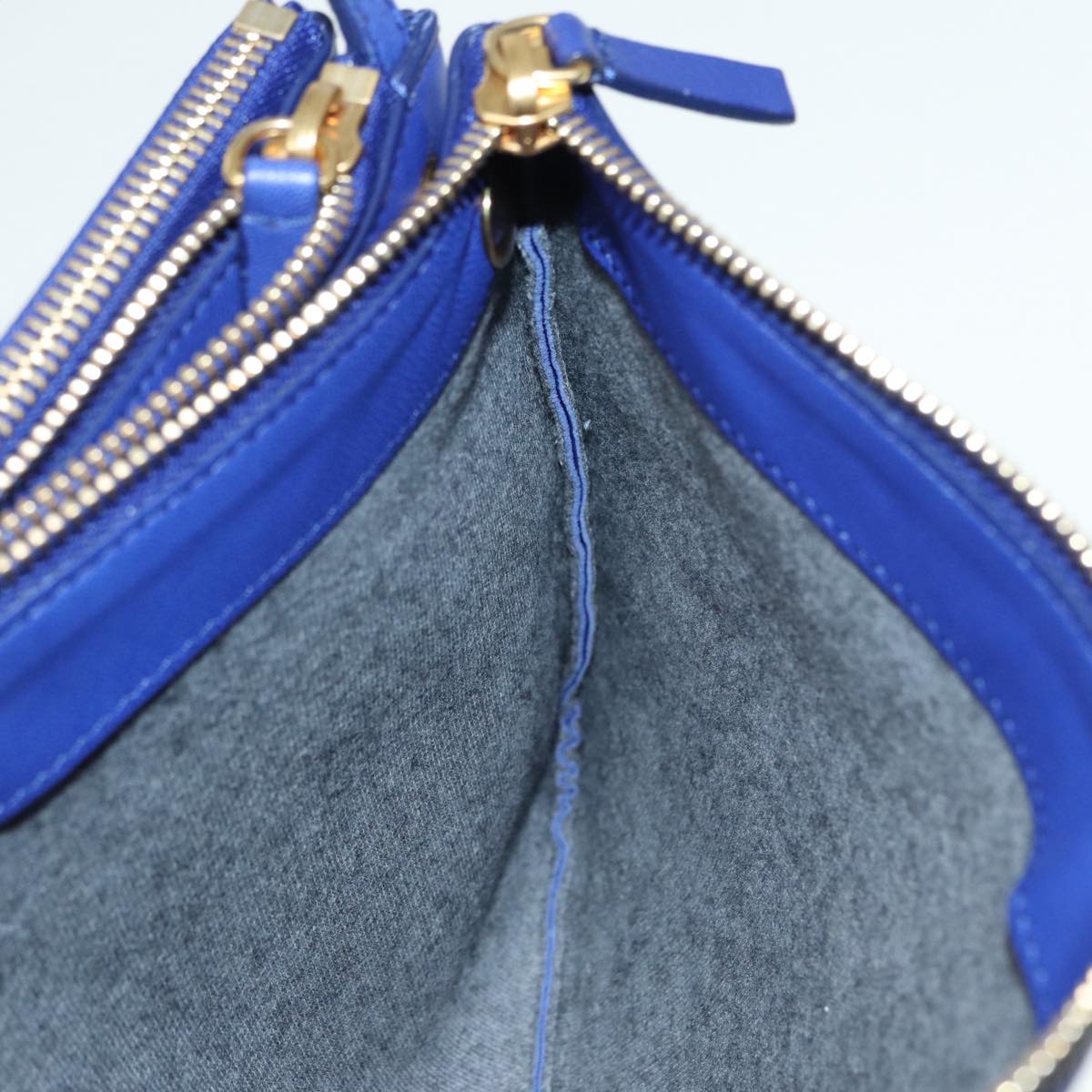 Céline Trio, Blue, Leather, shoulder