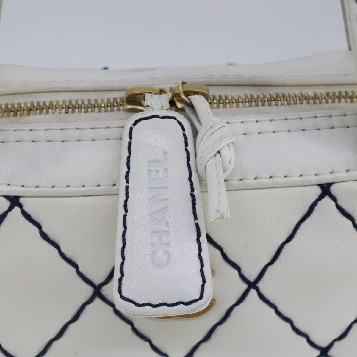 Chanel Wild stitch, White, Leather, tote