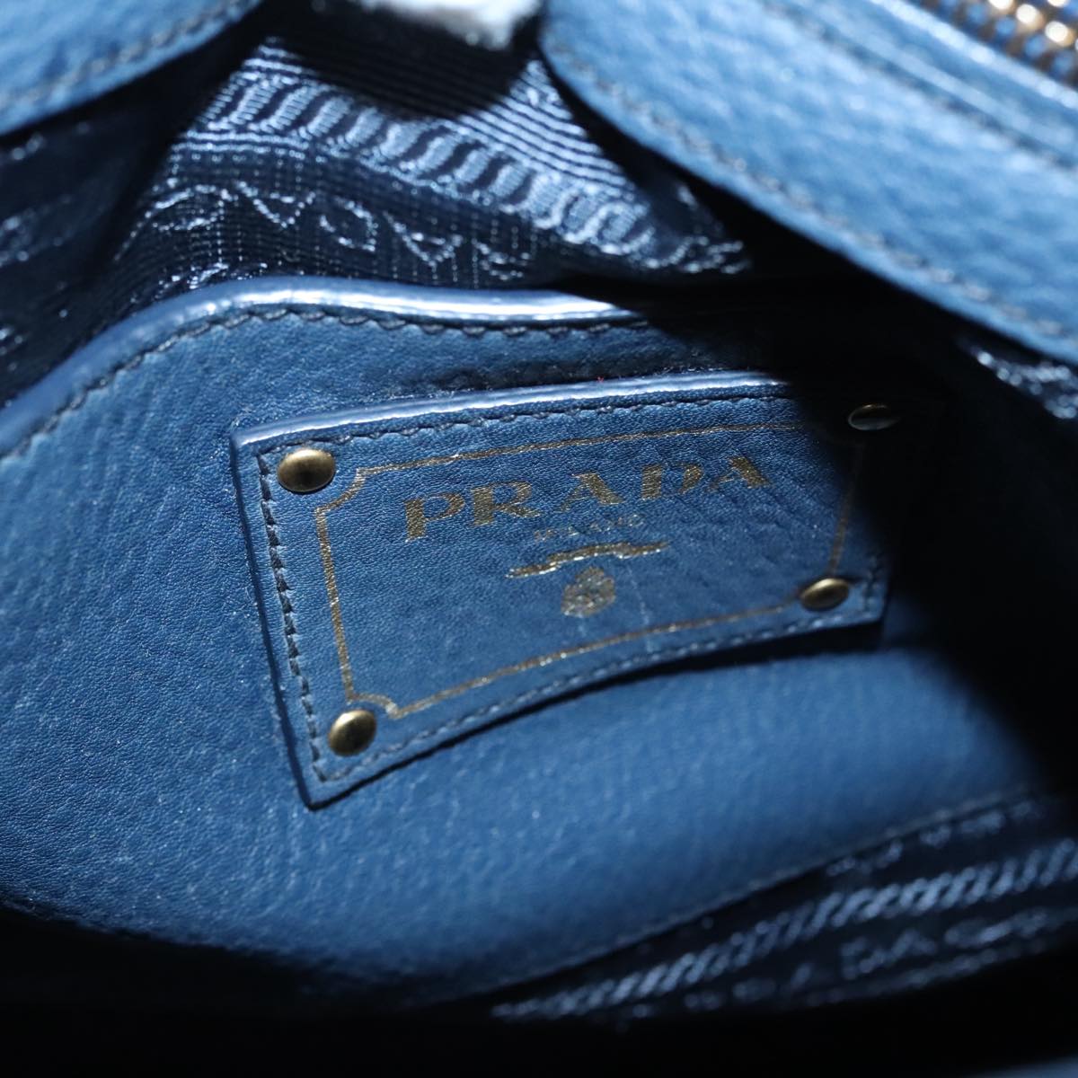 Prada, Blue, Leather, handbag