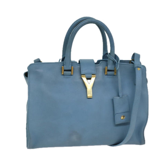 Yves Saint Laurent Chyc, Blue, Leather, handbag