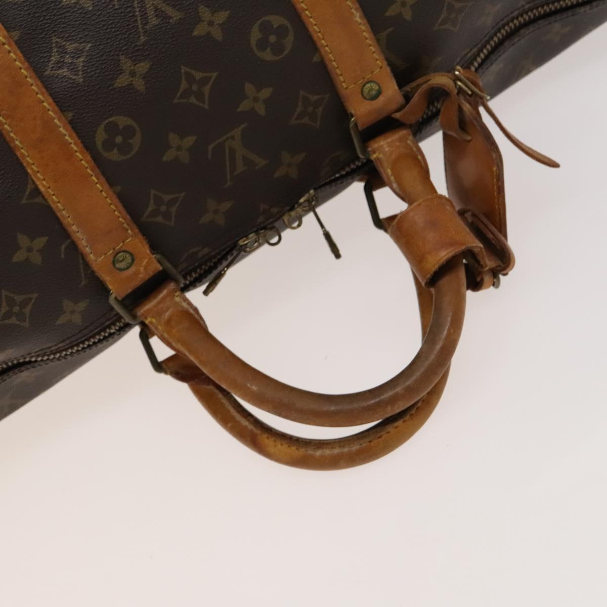 Louis Vuitton Keepall Bandouliere 55, Brown, Canvas, travel