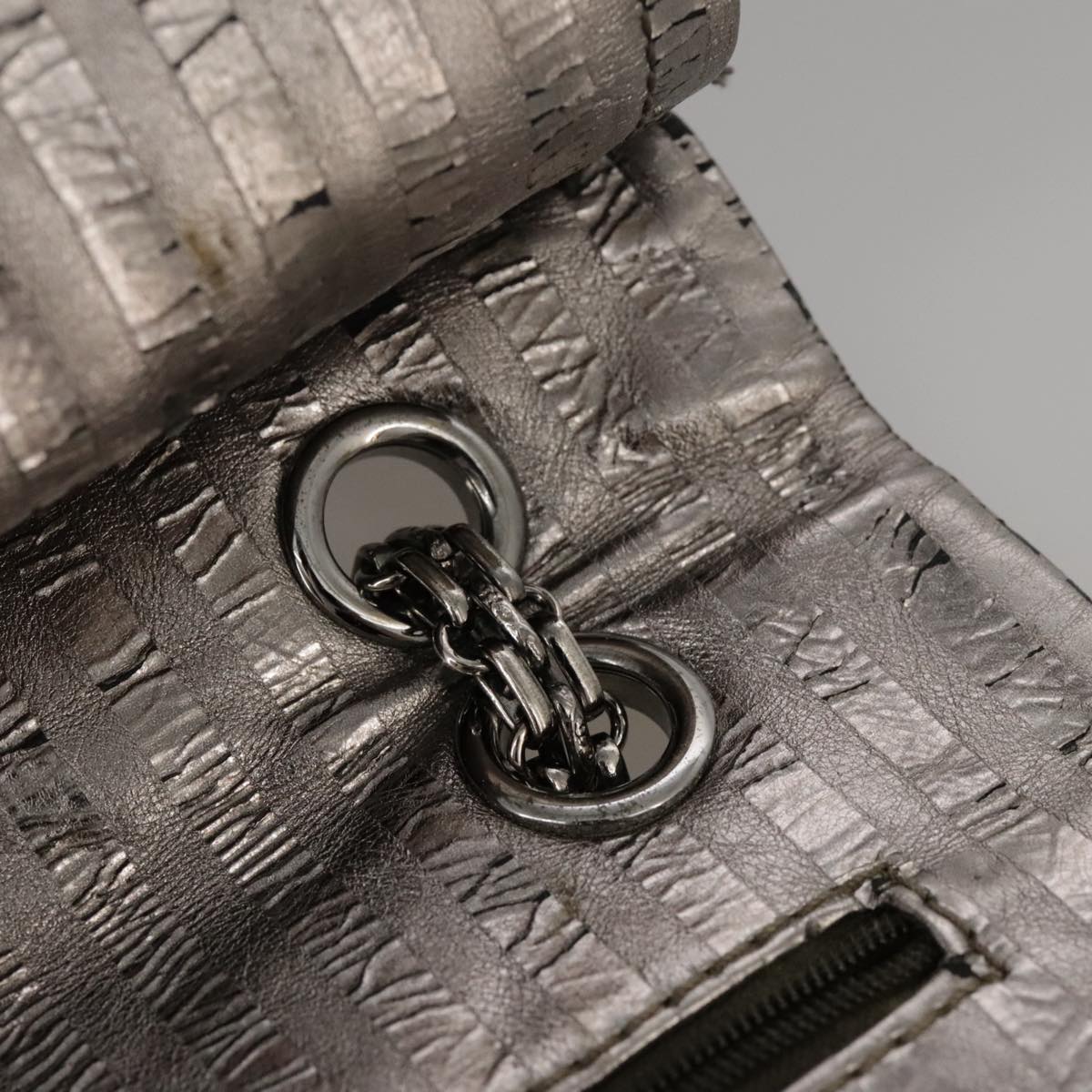 "Chanel 2,55", Silver, Leather, shoulder