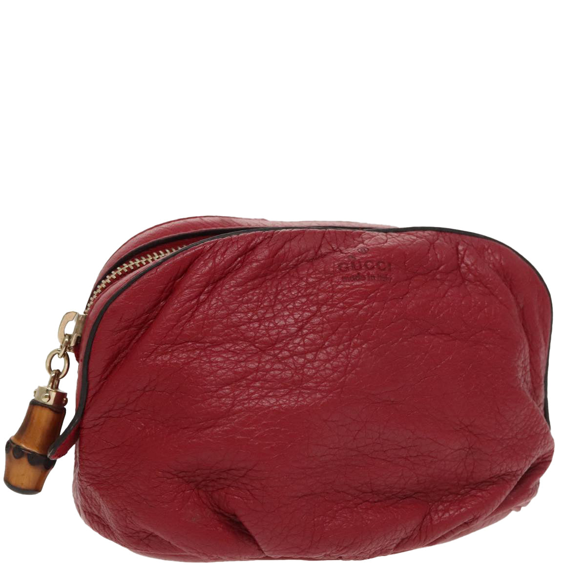 Gucci Bamboo, Red, Leather, clutch