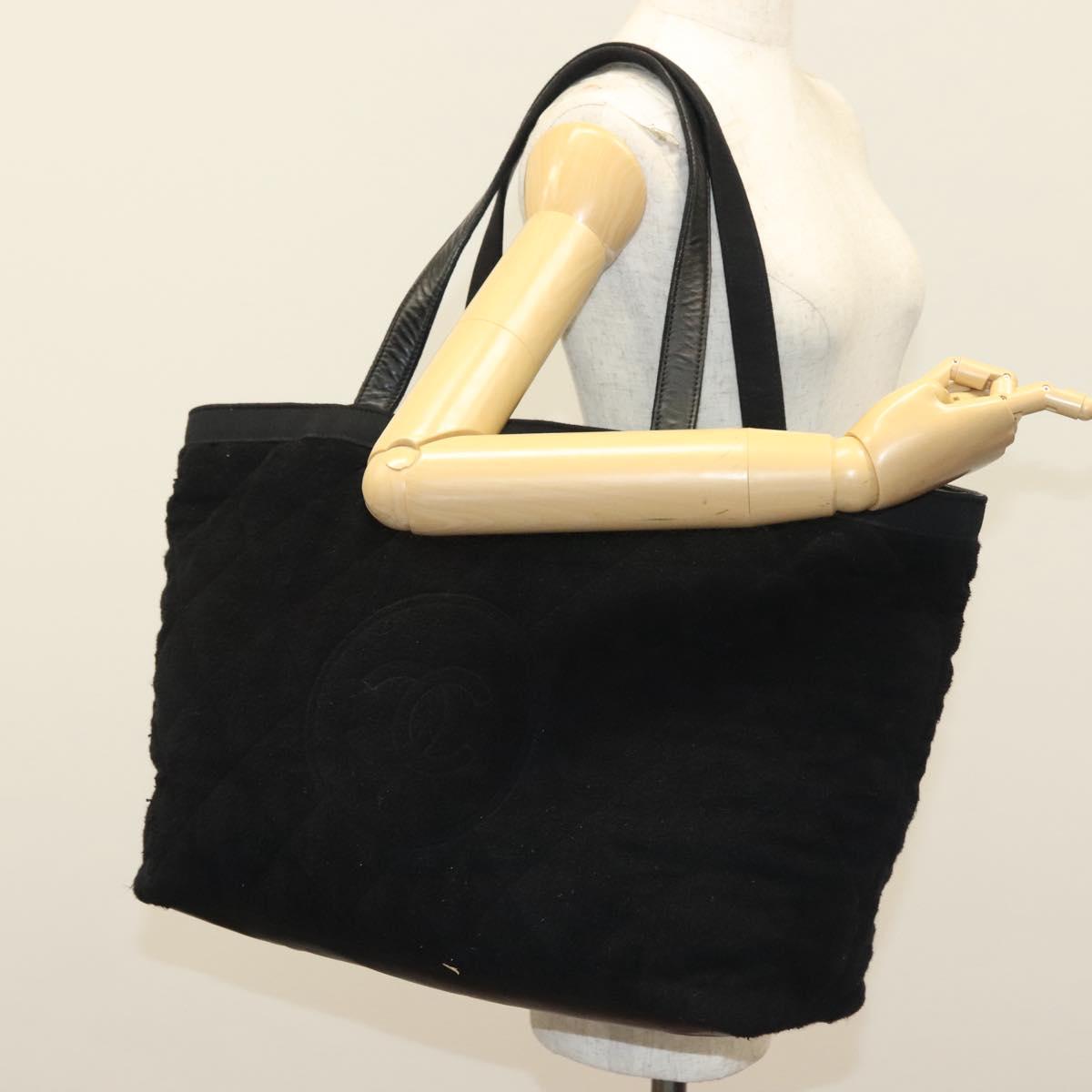 Chanel Logo CC, Black, Leather, tote