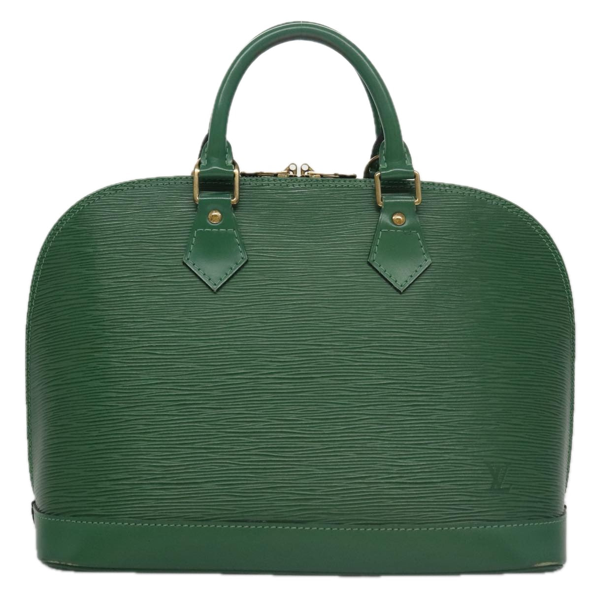 Louis Vuitton Alma, Green, Leather, handbag