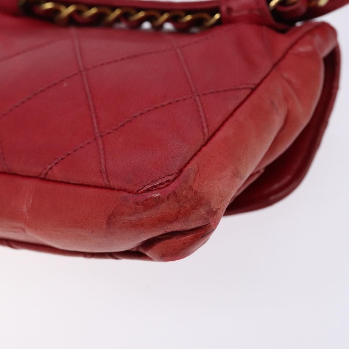 Chanel Bag belt, Red, Leather, clutch