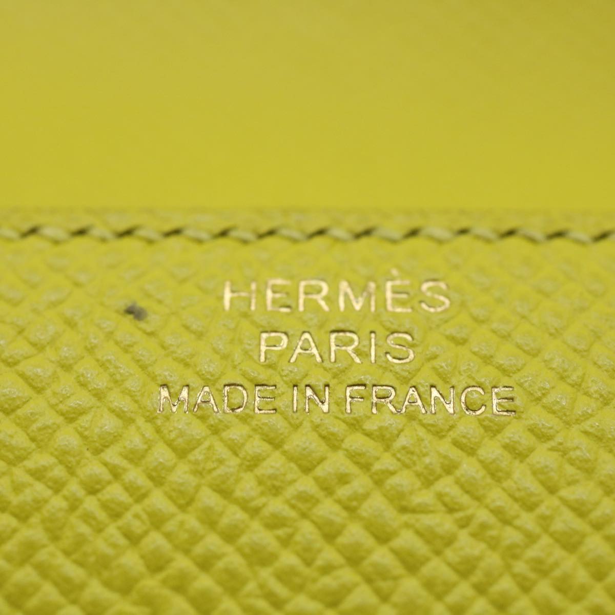 Hermès Clic 12, Yellow, Leather, wallet