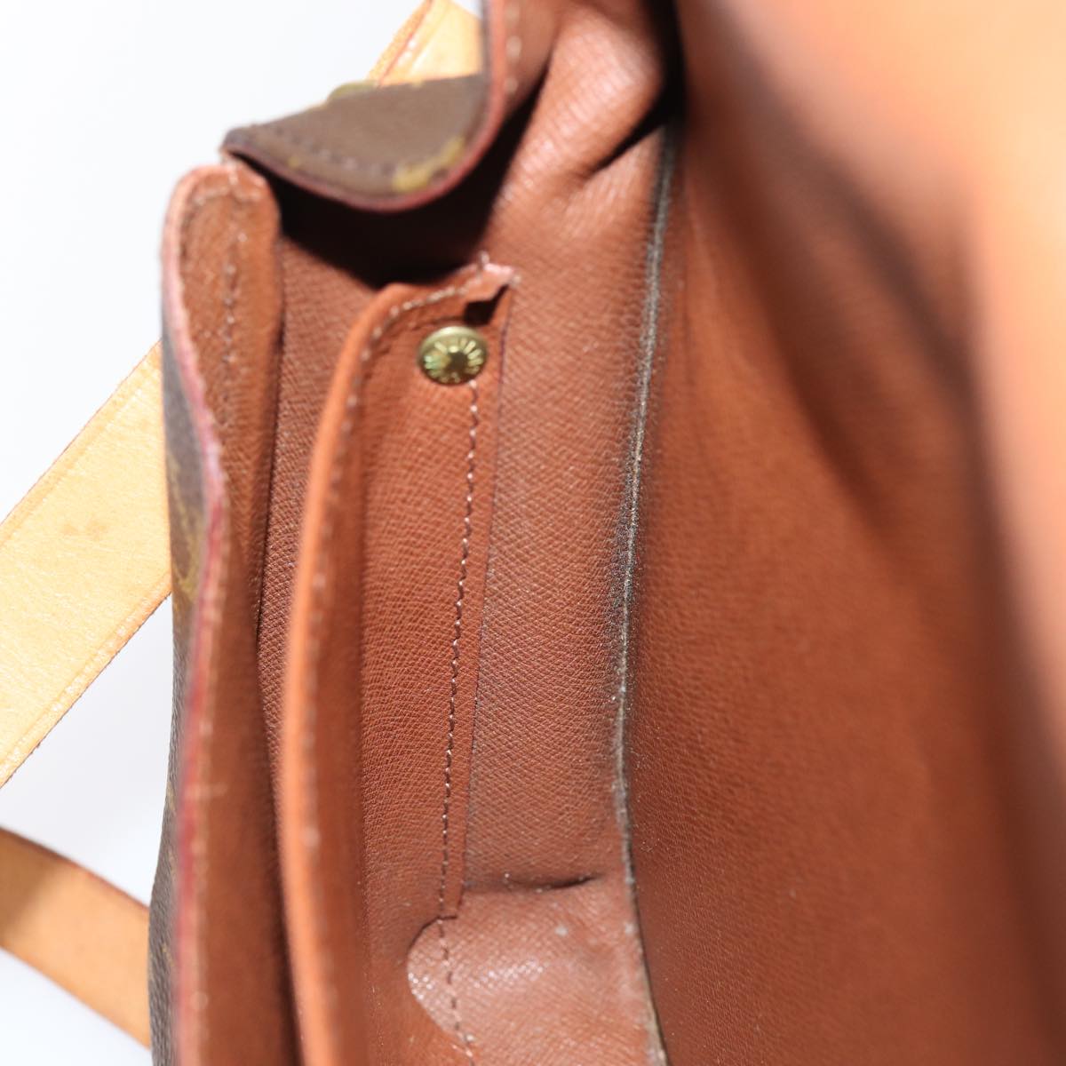 Louis Vuitton Cartouchière, Brown, Canvas, shoulder