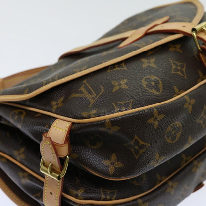 Louis Vuitton Saumur, Brown, Canvas, shoulder