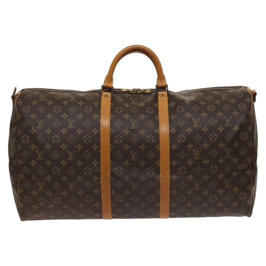 Louis Vuitton Keepall Bandoulière 60, Brown, Canvas, travel