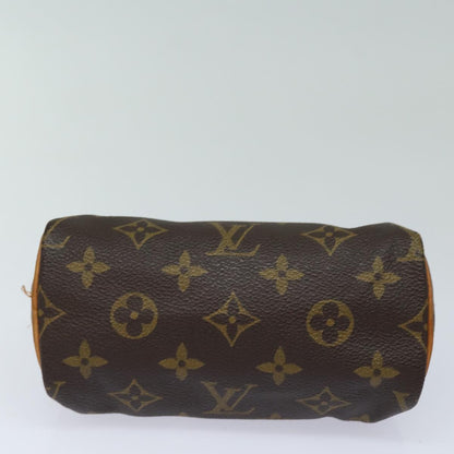 Louis Vuitton Nano Speedy, Brown, Canvas, handbag