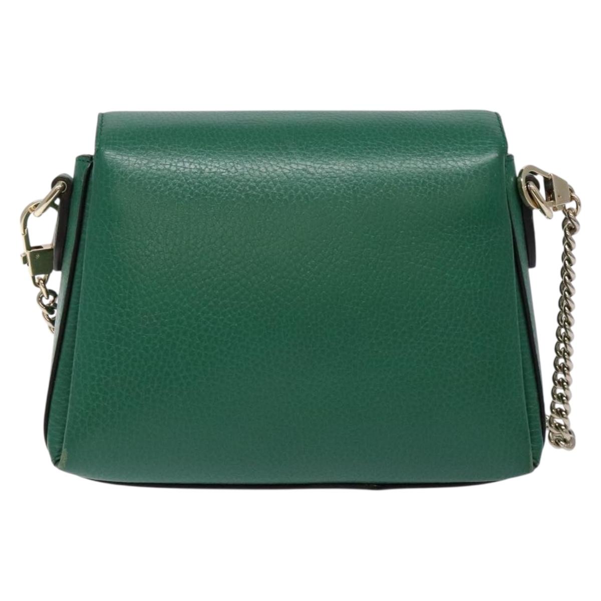 Gucci Interlocking G, Green, Leather, shoulder