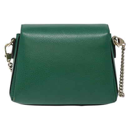 Gucci Interlocking G, Green, Leather, shoulder