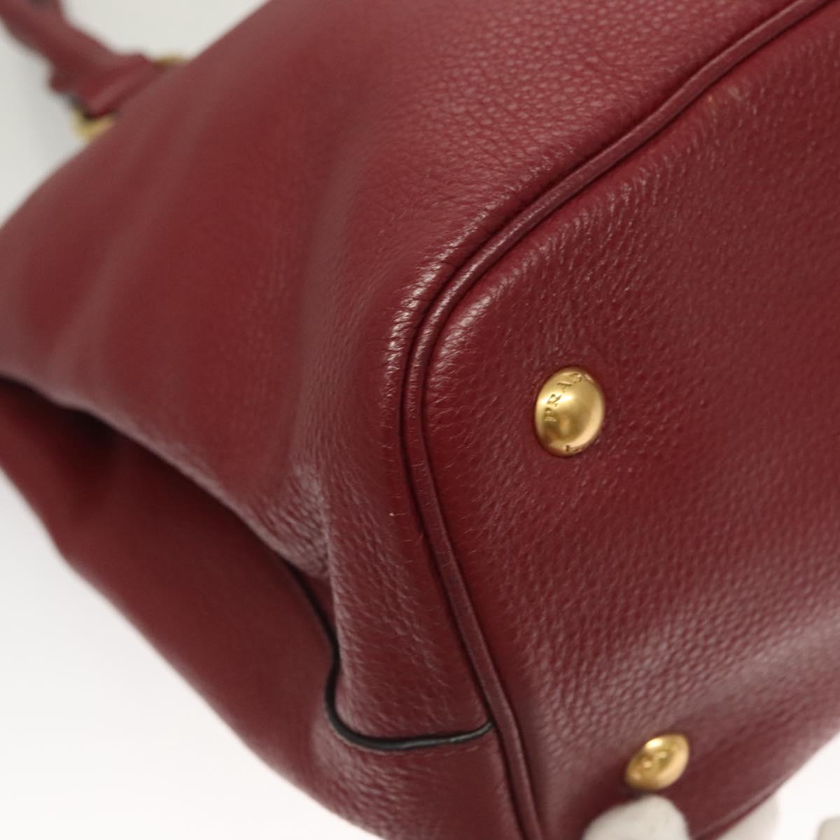 Prada Vitello, Burgundy, Leather, handbag