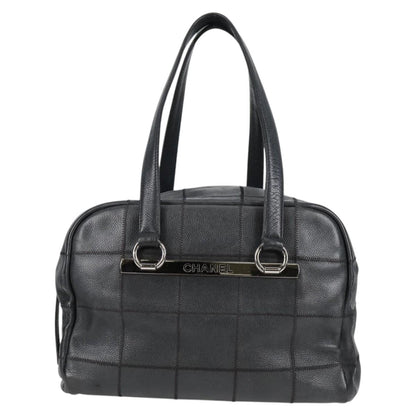 Chanel Chocolate bar, Black, Leather, handbag