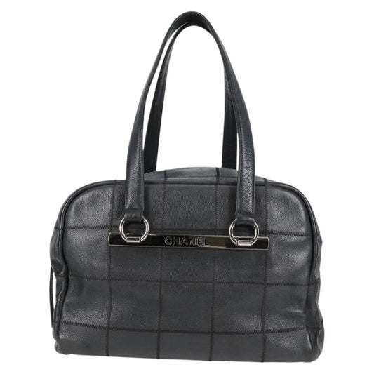 Chanel Chocolate bar, Black, Leather, handbag
