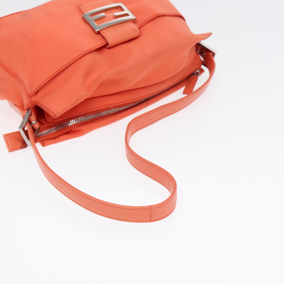 Fendi Mamma Baguette, Orange, Canvas, shoulder