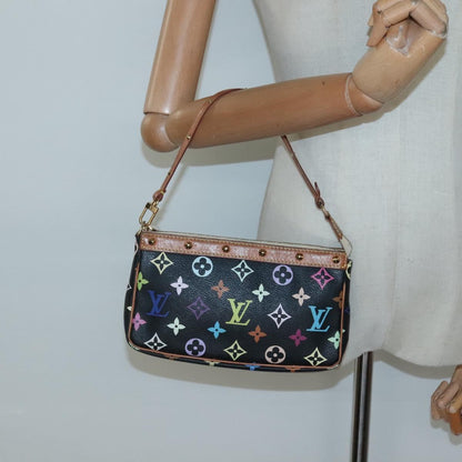 Louis Vuitton Pochette Accessoire, Black, Canvas, clutch