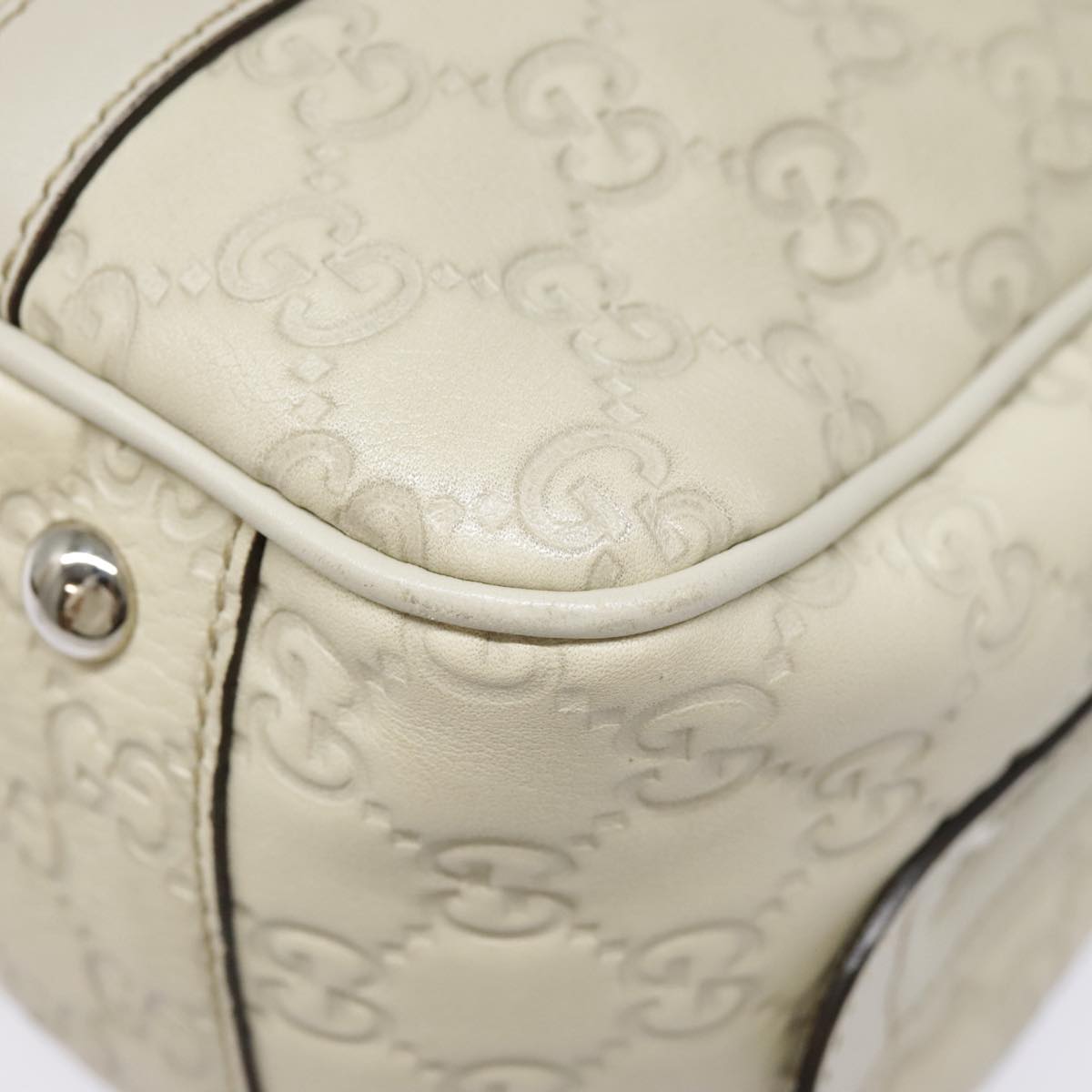 Gucci Vintage, White, Leather, handbag