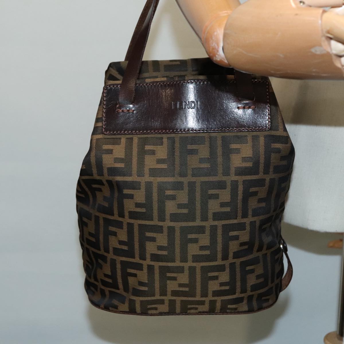 Fendi FF, Brown, Canvas, handbag