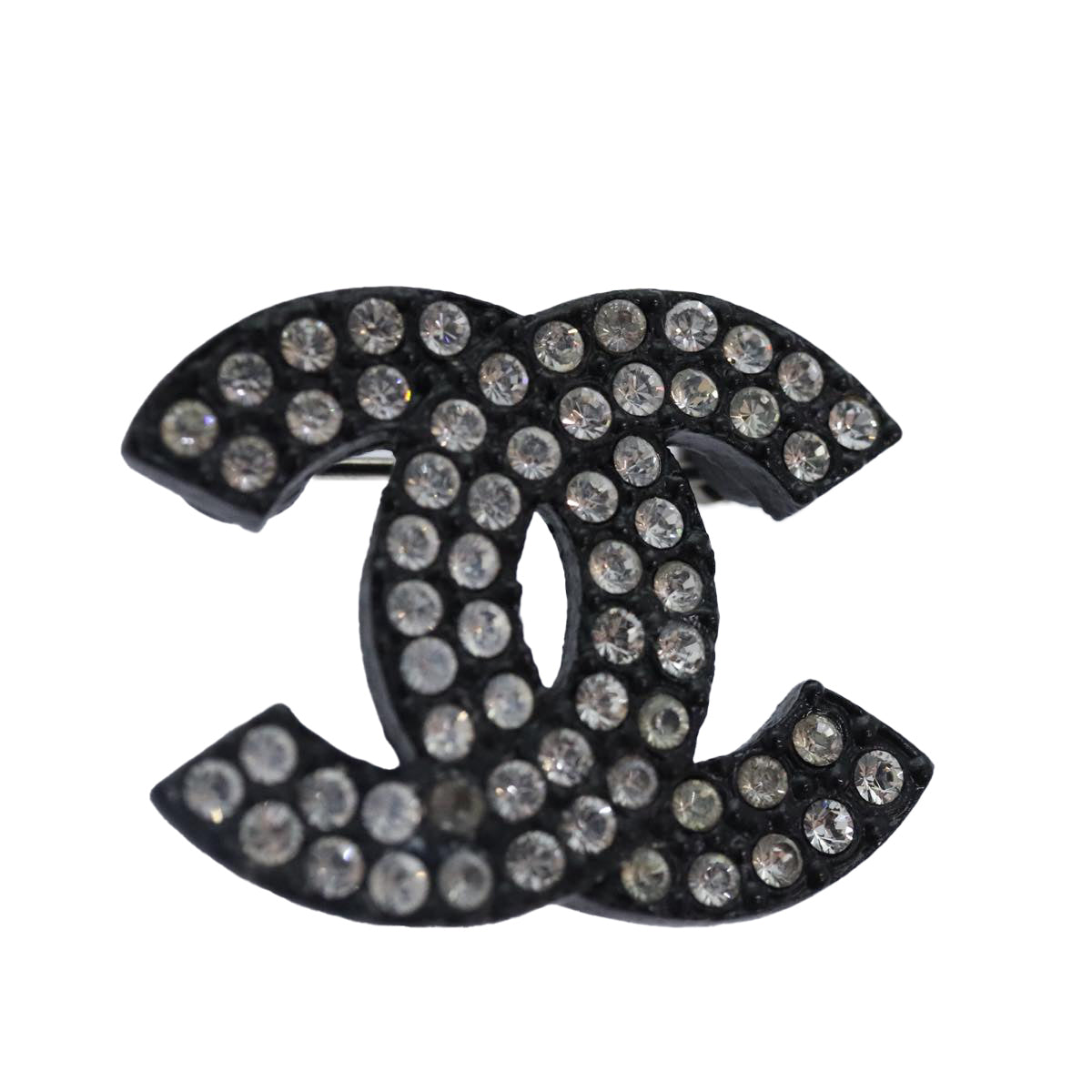 Chanel Coco Mark, Black, Metal, brooch