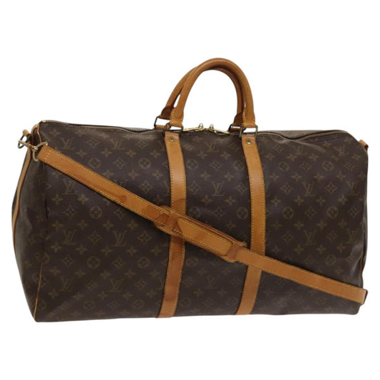 Louis Vuitton Keepall Bandoulière 55, Brown, Canvas, travel