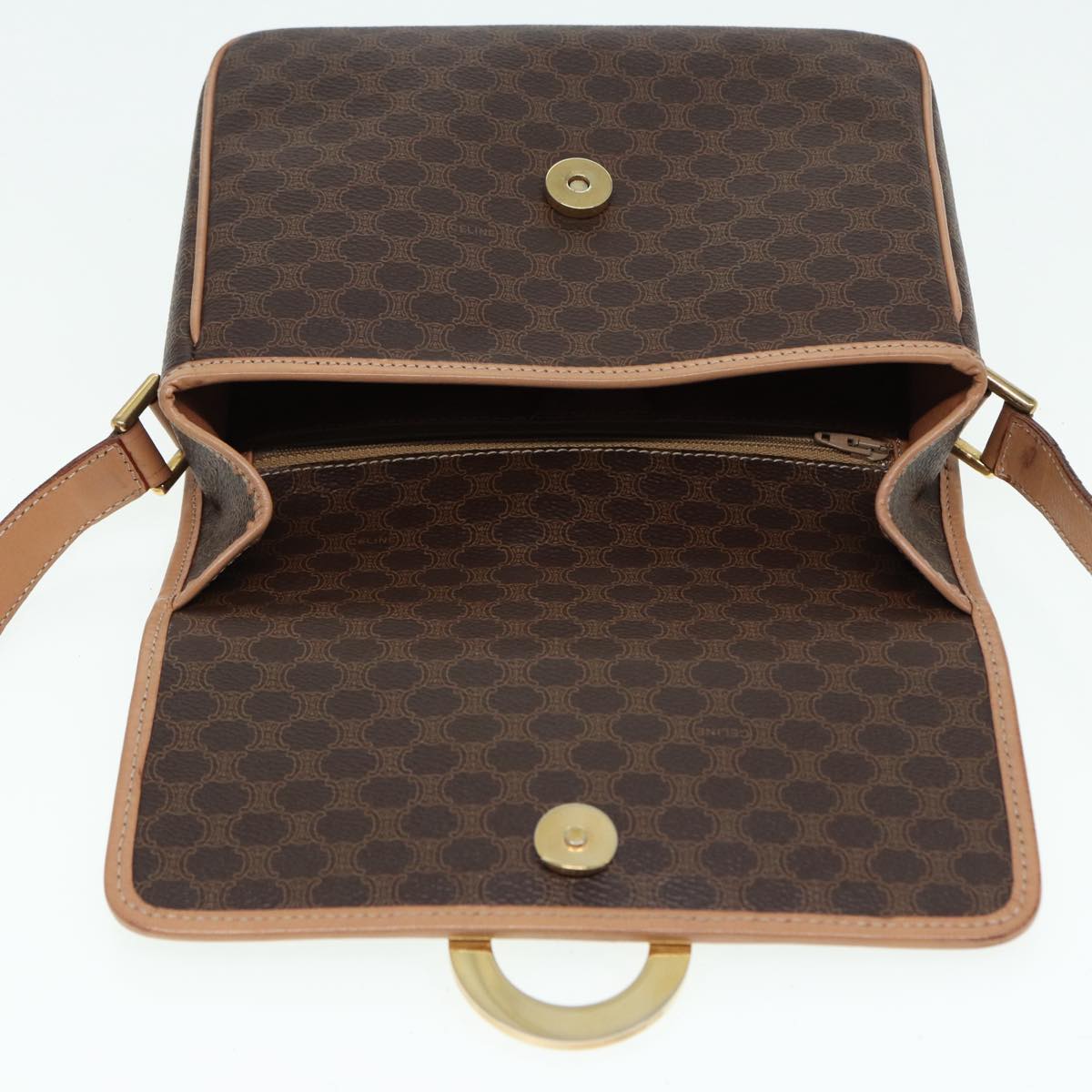 Céline Macadam, Brown, Canvas, shoulder