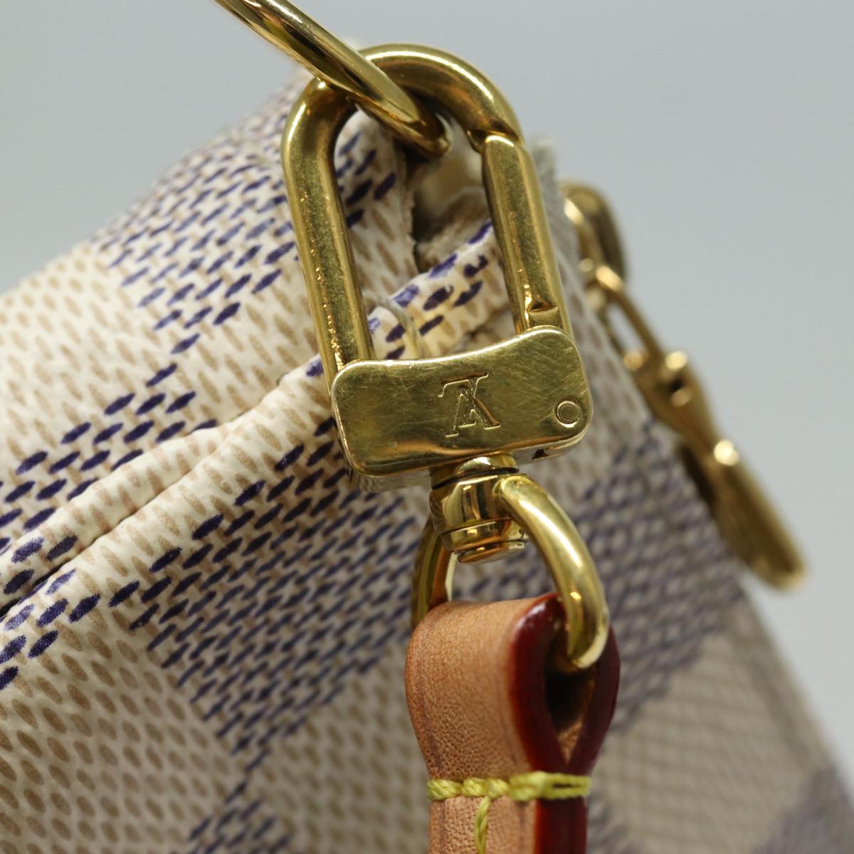 Louis Vuitton Pochette accessoires, White, Canvas, clutch