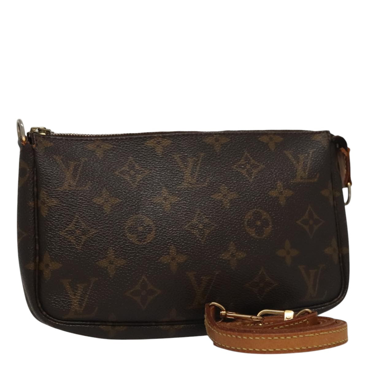 Louis Vuitton Pochette Accessoire, Brown, Canvas, clutch