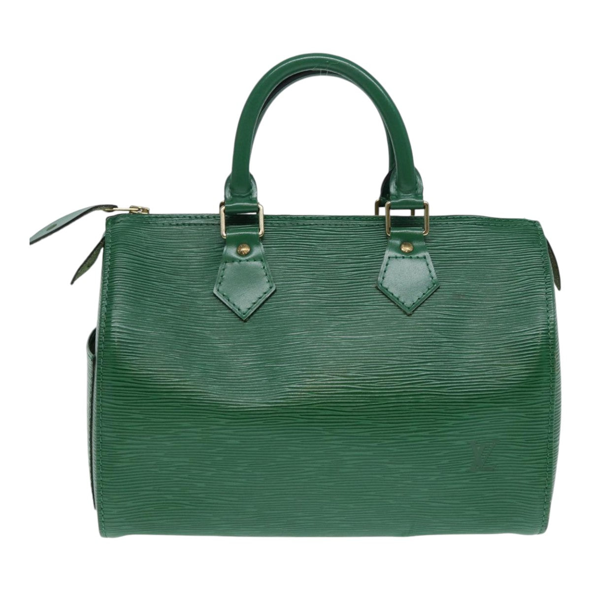 Louis Vuitton Speedy 25, Green, Leather, handbag