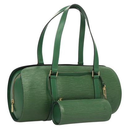 Louis Vuitton Soufflot, Green, Leather, handbag