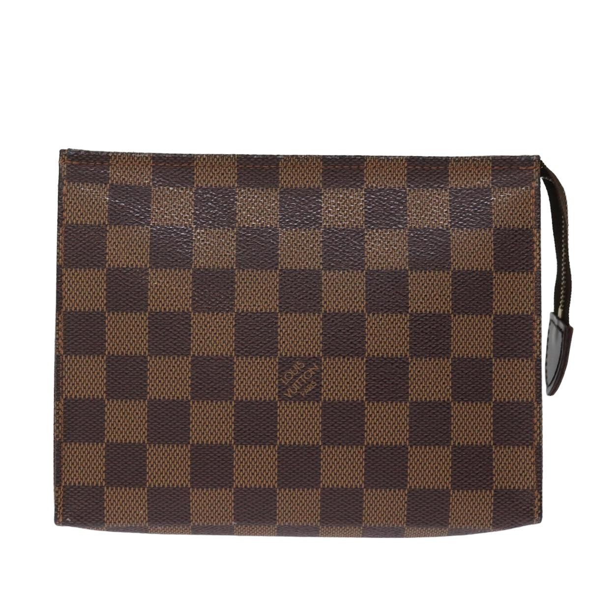 Louis Vuitton Poche Toilette, Brown, Canvas, clutch