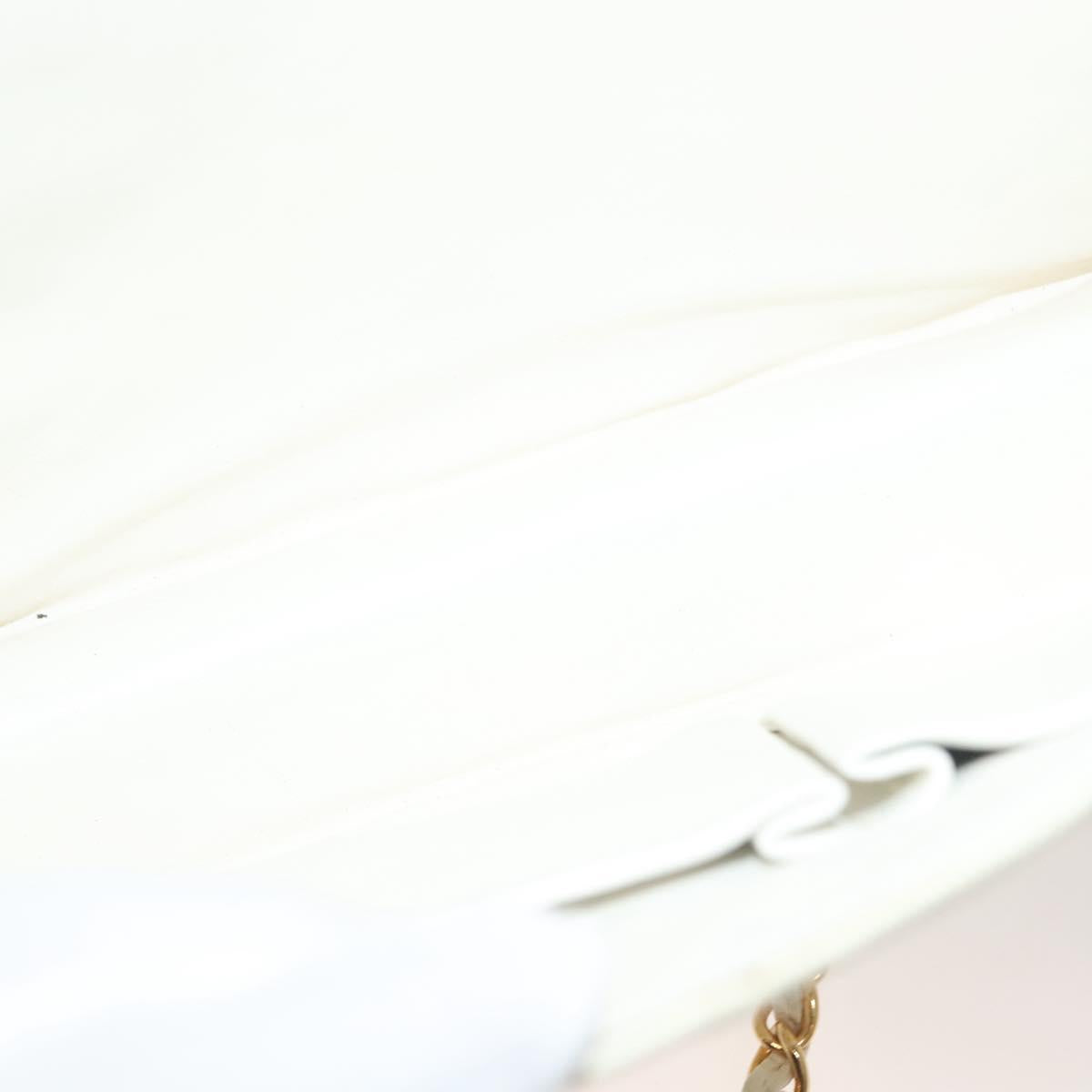 Chanel Demi Lune, White, Leather, shoulder
