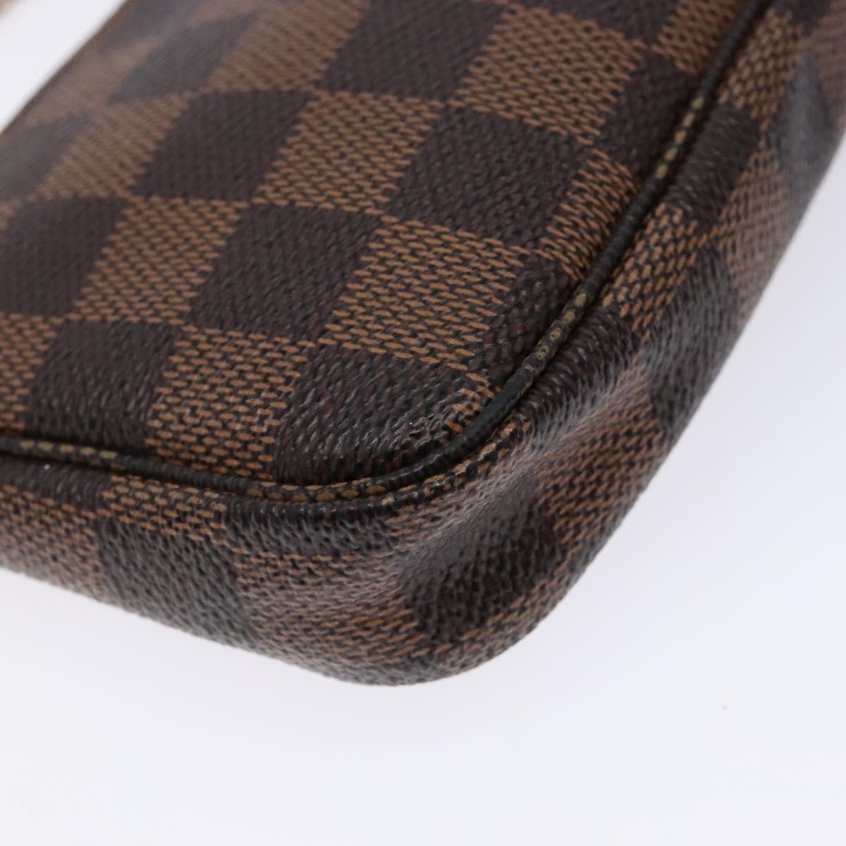 Louis Vuitton Mini Pochette Accessoires, Brown, Canvas, handbag