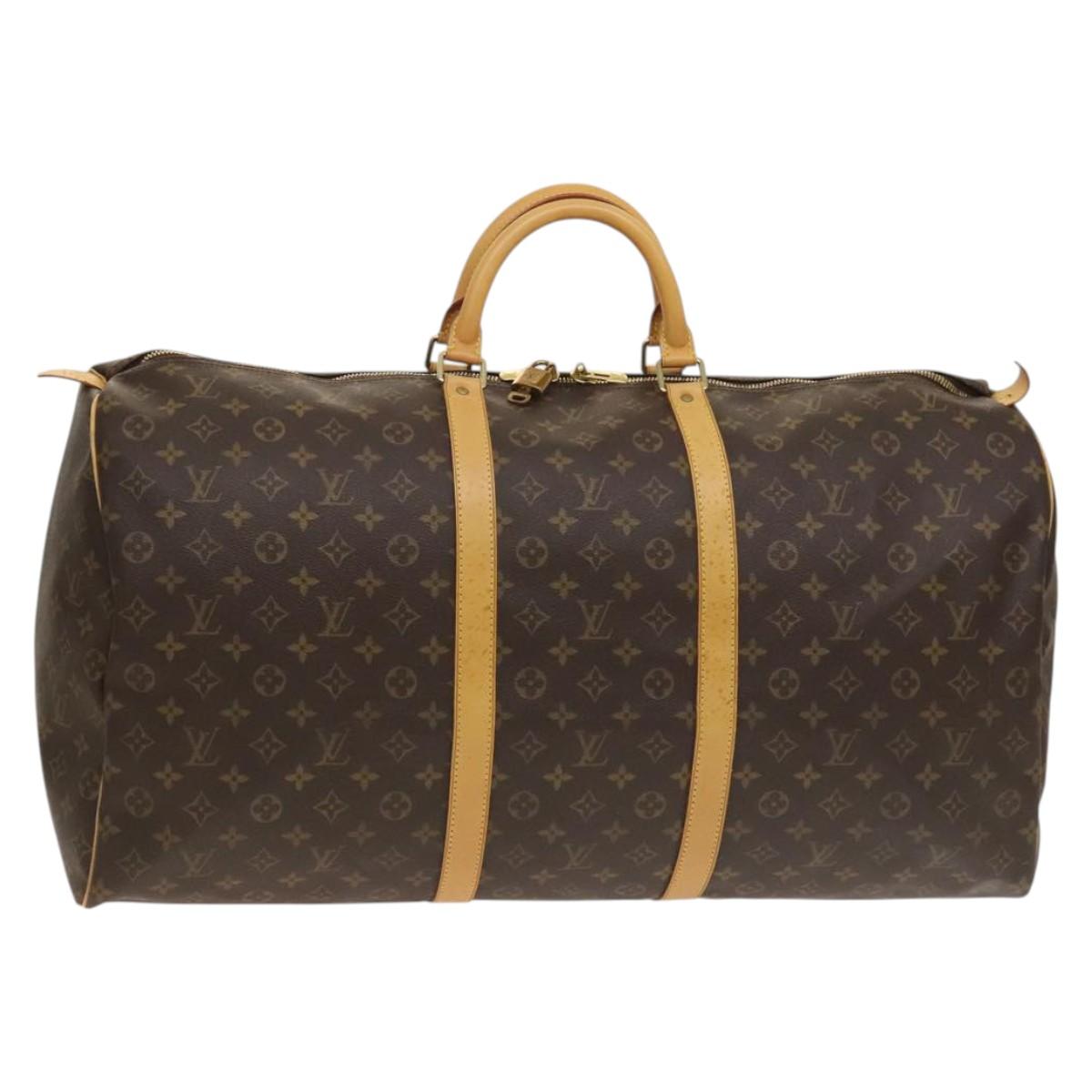 Louis Vuitton Keepall 60, Brown, Canvas, travel