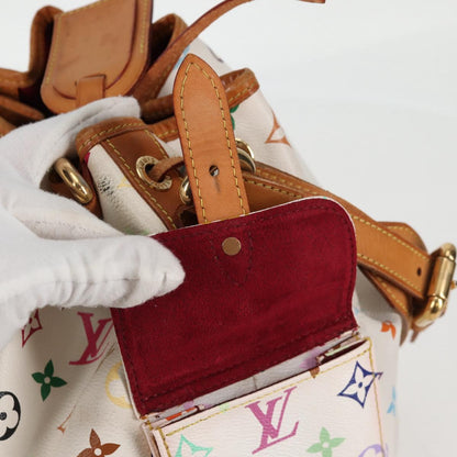 Louis Vuitton Petit Noé, White, Canvas, shoulder