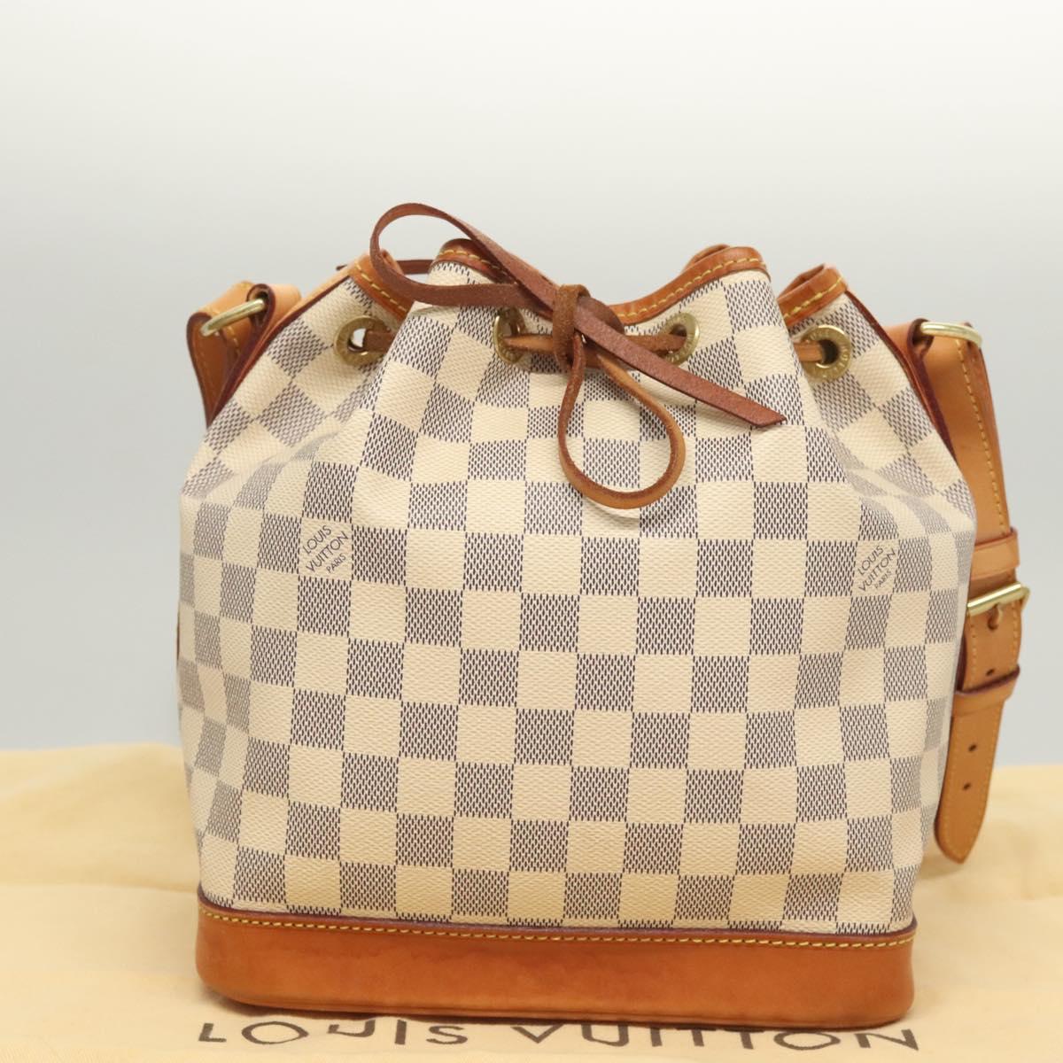 Louis Vuitton Noé BB, White, Canvas, shoulder