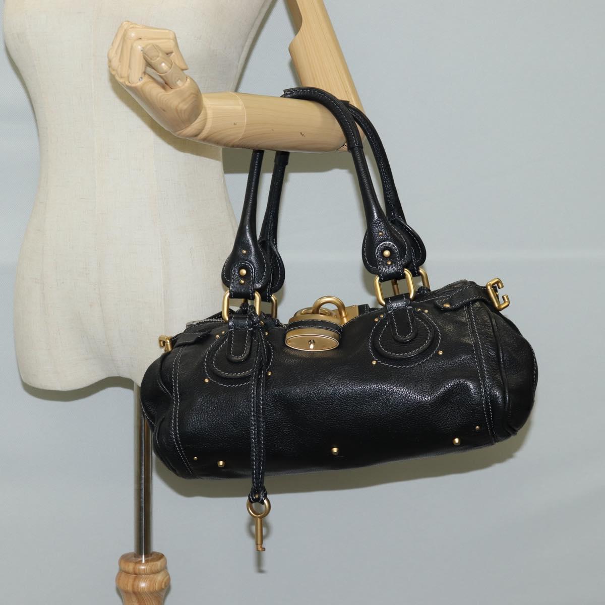 Chloé Paddington, Black, Leather, handbag