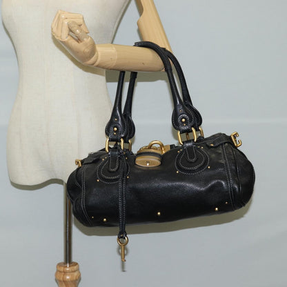 Chloé Paddington, Black, Leather, handbag