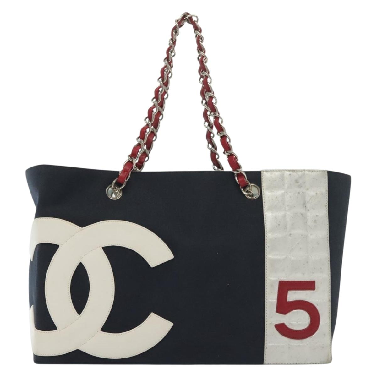 Chanel Numero 5, Navy, Canvas, tote