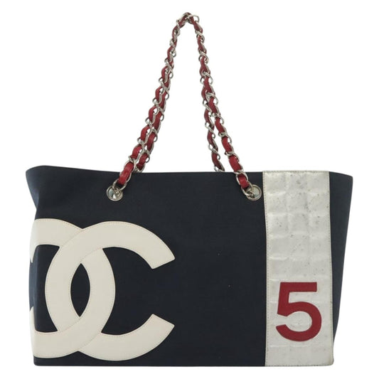 Chanel Numero 5, Navy, Canvas, tote