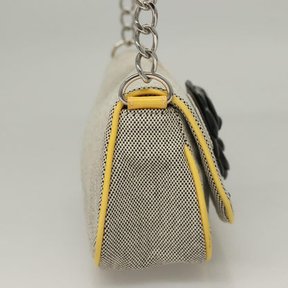 Chanel Camellia, Grey, Canvas, clutch