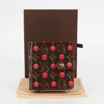 Louis Vuitton Compact zip, Brown, Canvas, wallet