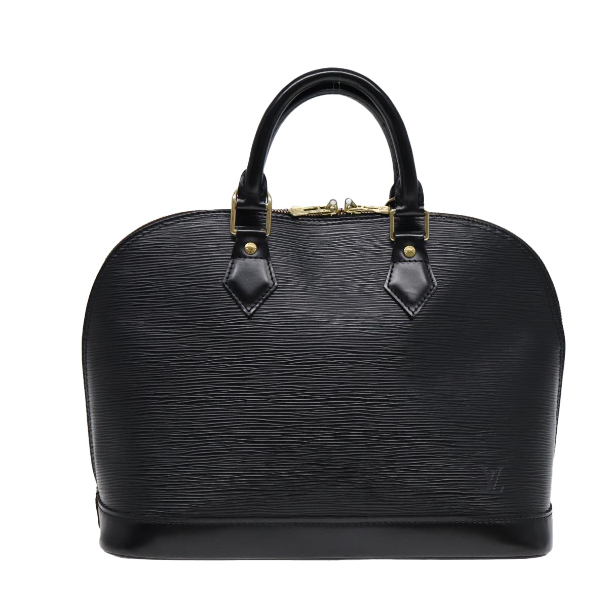 Louis Vuitton Alma, Black, Leather, handbag