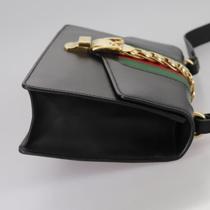 Gucci Sylvie, Black, Leather, shoulder